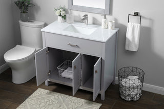 36 Inch SIngle Bathroom Vanity In Grey