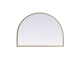 Metal Frame Arch Mirror 33x24 Inch in Brass