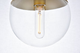 Eclipse 1 Light Brass plug in pendant With Clear Glass