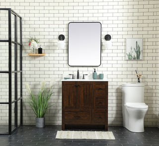 32 inch Single bathroom vanity in expresso with backsplash