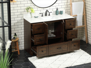 48 inch Single bathroom vanity in expresso with backsplash