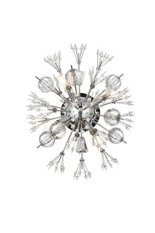 Vera 19 inch crystal starburst wall sconce in chrome