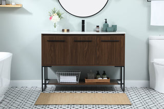 48 inch Single bathroom vanity in walnut