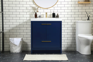 30 inch Single bathroom vanity in Blue