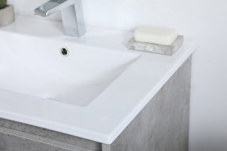 24 inch  Single Bathroom Floating Vanity in Concrete Grey