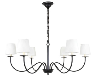 Eclipse 6 light Black and White shade chandelier