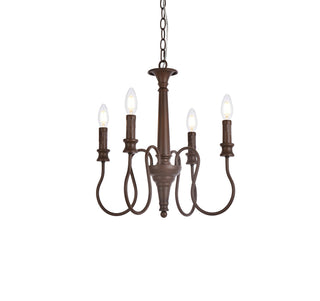 Flynx 4 lights pendant in weathered oak