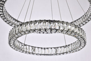 Monroe 36 inch LED double ring chandelier in black