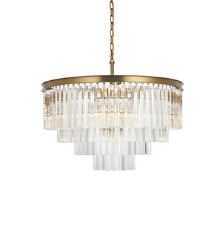 Sydney 32 inch round crystal chandelier in satin gold