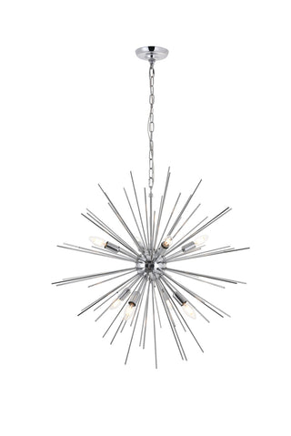 Timber 8 light Chrome Pendant