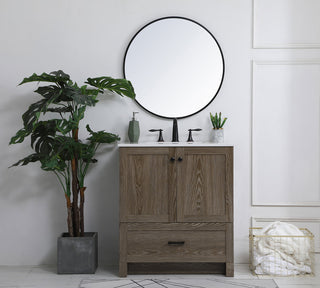 30 inch Single Bathroom Vanity in Weathered oak