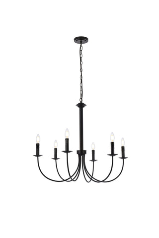 Brielle 6 lights pendant in black