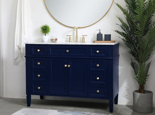 48 inch Single bathroom vanity in blue