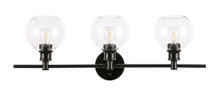 Collier 3 light Black and Clear glass Wall sconce