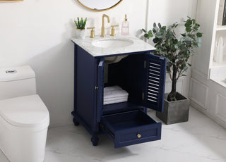 24 inch Single bathroom vanity in blue