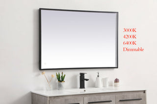 Pier 27x40 inch LED mirror with adjustable color temperature 3000K/4200K/6400K in black