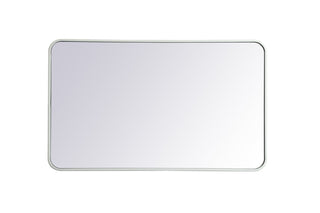 Soft corner metal rectangular mirror 24x40 inch in White