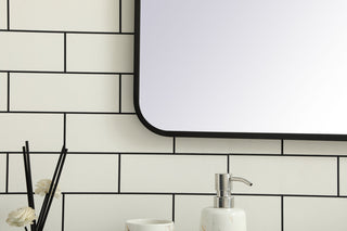 Soft corner metal rectangular mirror 36x36 inch in Black