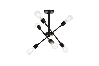 Axel 6 lights black flushmount