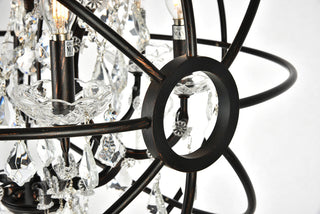 Geneva 6 light Dark Bronze Chandelier Clear Royal Cut crystal