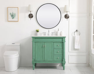 36 inch Single bathroom vanity in vintage mint