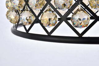 Madison 8 light Matte Black Chandelier Golden Teak (Smoky) Royal Cut Crystal