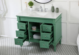 42 inch Single bathroom vanity in vintage mint