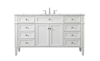 60 inch Single bathroom vanity in white