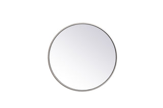 Metal frame round mirror 21 inch in silver