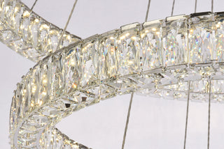 Monroe 41 inch LED triple ring chandelier in chrome