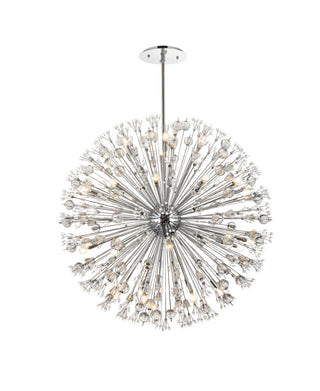 Vera 50 inch crystal starburst round pendant in chrome