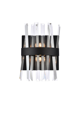 Serephina 8 inch crystal bath sconce in black