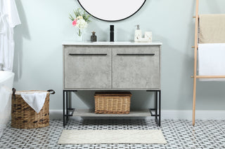 40 inch Single bathroom vanity in concrete grey