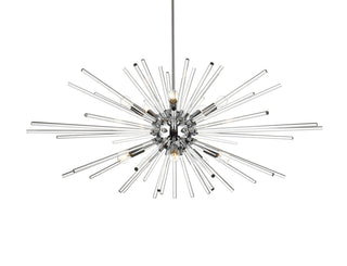 Sienna 46 inch crystal rod pendant in chrome