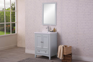 24 In. Single Bathroom Vanity Set In Medium Grey