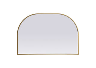 Metal Frame Arch Mirror 36x24 Inch in Brass