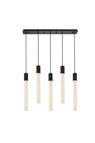 Weston 5 lights pendant in black