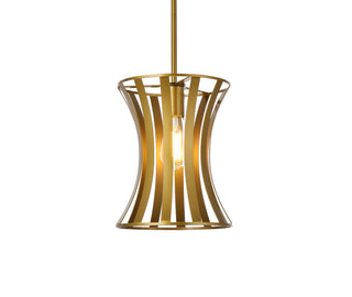 Lily 1 light pendant in brass