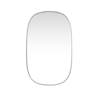 Metal Frame Oval Mirror 30x48 Inch in Silver