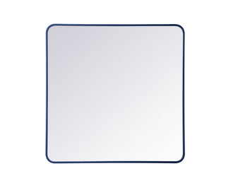 Soft corner metal rectangular mirror 36x36 inch in Blue