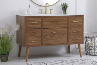 48 inch bathroom vanity in Walnut Brown