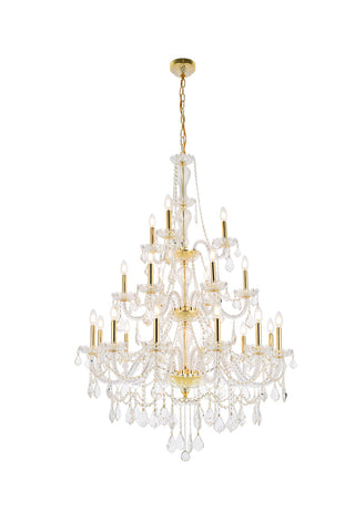 Giselle 21 light Gold Chandelier Clear Royal Cut Crystal