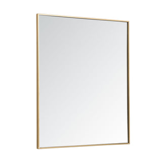 Metal frame rectangle mirror 36 inch in Brass