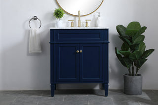 30 inch Single bathroom vanity in blue