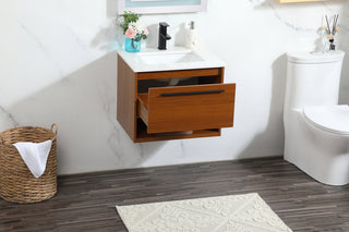 24 inch Single bathroom vanity in teak