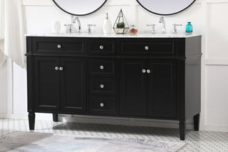 60 inch double bathroom vanity in Black