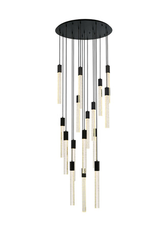 Weston 16 lights pendant in black