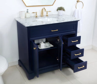 36 inch Single bathroom vanity in Blue