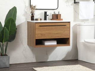 30 inch Single bathroom vanity in walnut brown