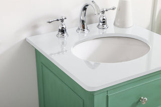 19 inch Single Bathroom vanity in vintage mint with ivory white engineered marble